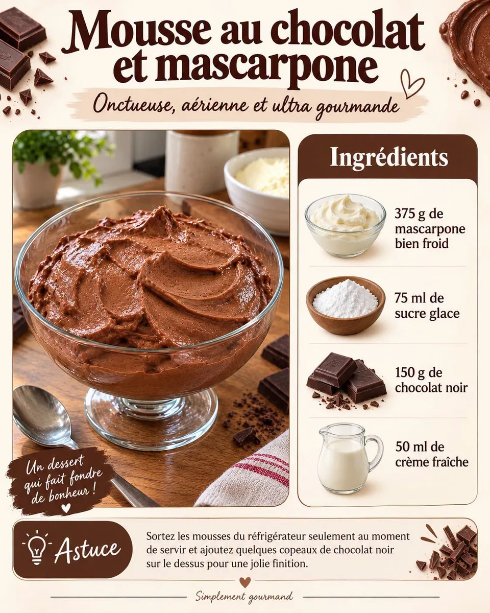 Mousse au chocolat et mascarpone