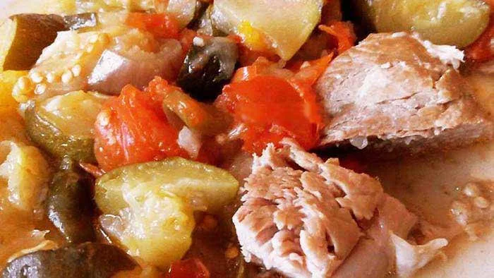 Rôti de porc en ratatouille