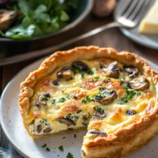 Quiche au Poulet, Champignons et Fromage