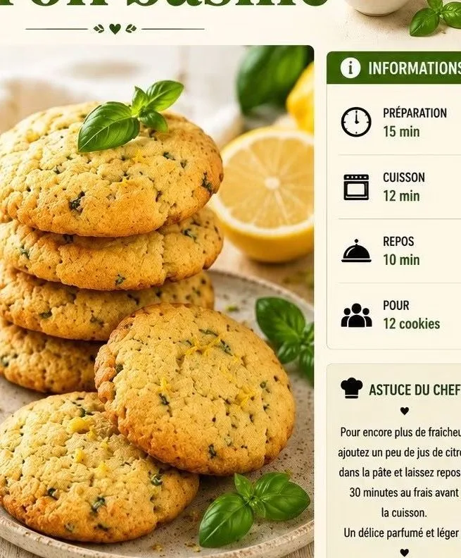 Cookies citron basilic