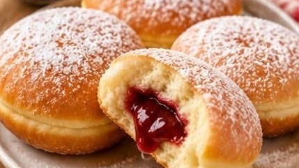 Beignets fourrés à la confiture