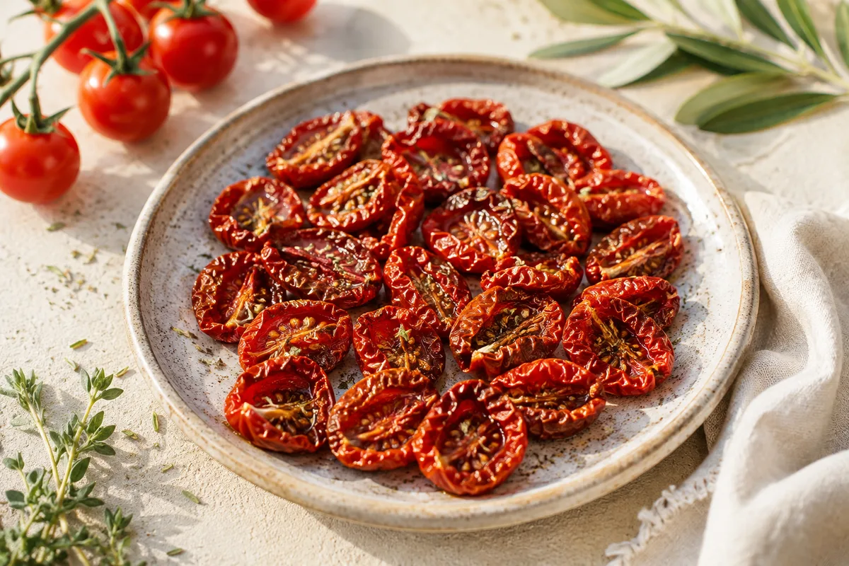 Tomates cerises séchées au soleil