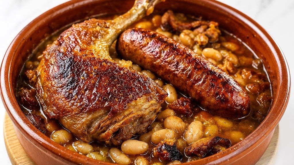 CASSOULET TRADITIONNEL AUX HARICOTS BLANCS, CONFIT DE CANARD & SAUCISSES