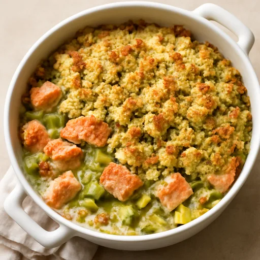 Crumble poireau-saumon
