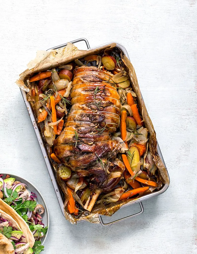 Gigot rôti aux anchois