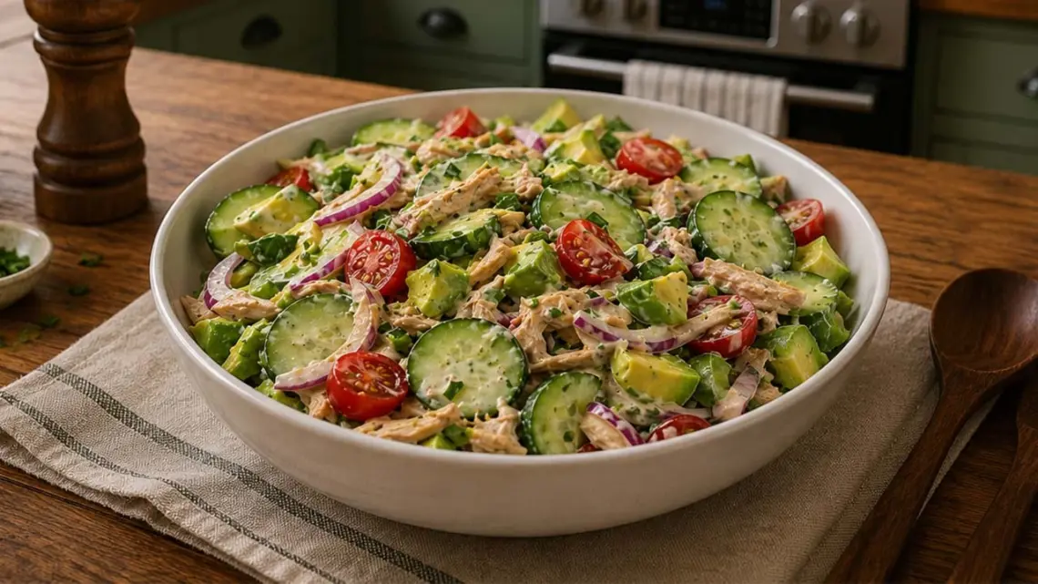 Salade poulet avocat qui fait fondre les kilos