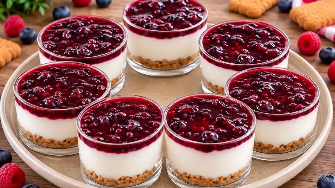 Verrines Cheesecake aux Fruits Rouges Sans Cuisson