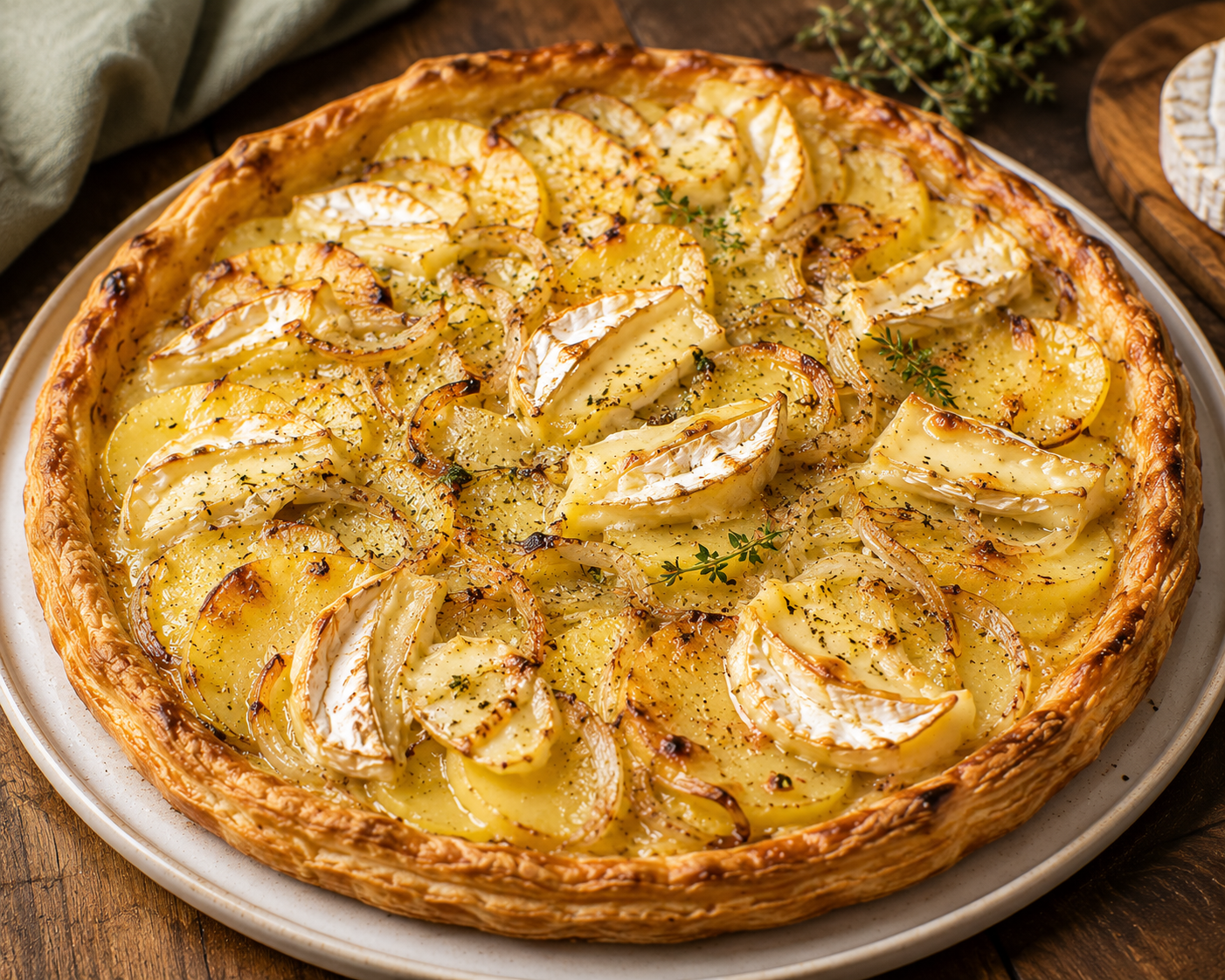 Tarte oignons pommes de terre camembert