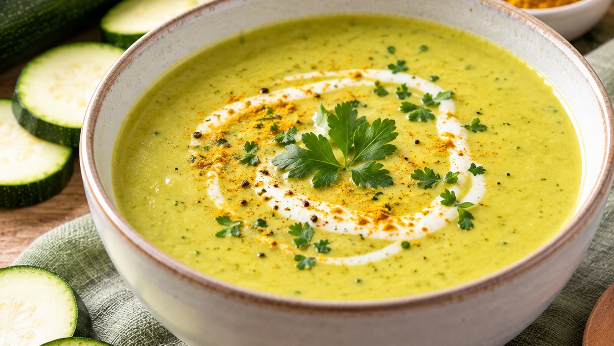 Soupe de courgettes au curry