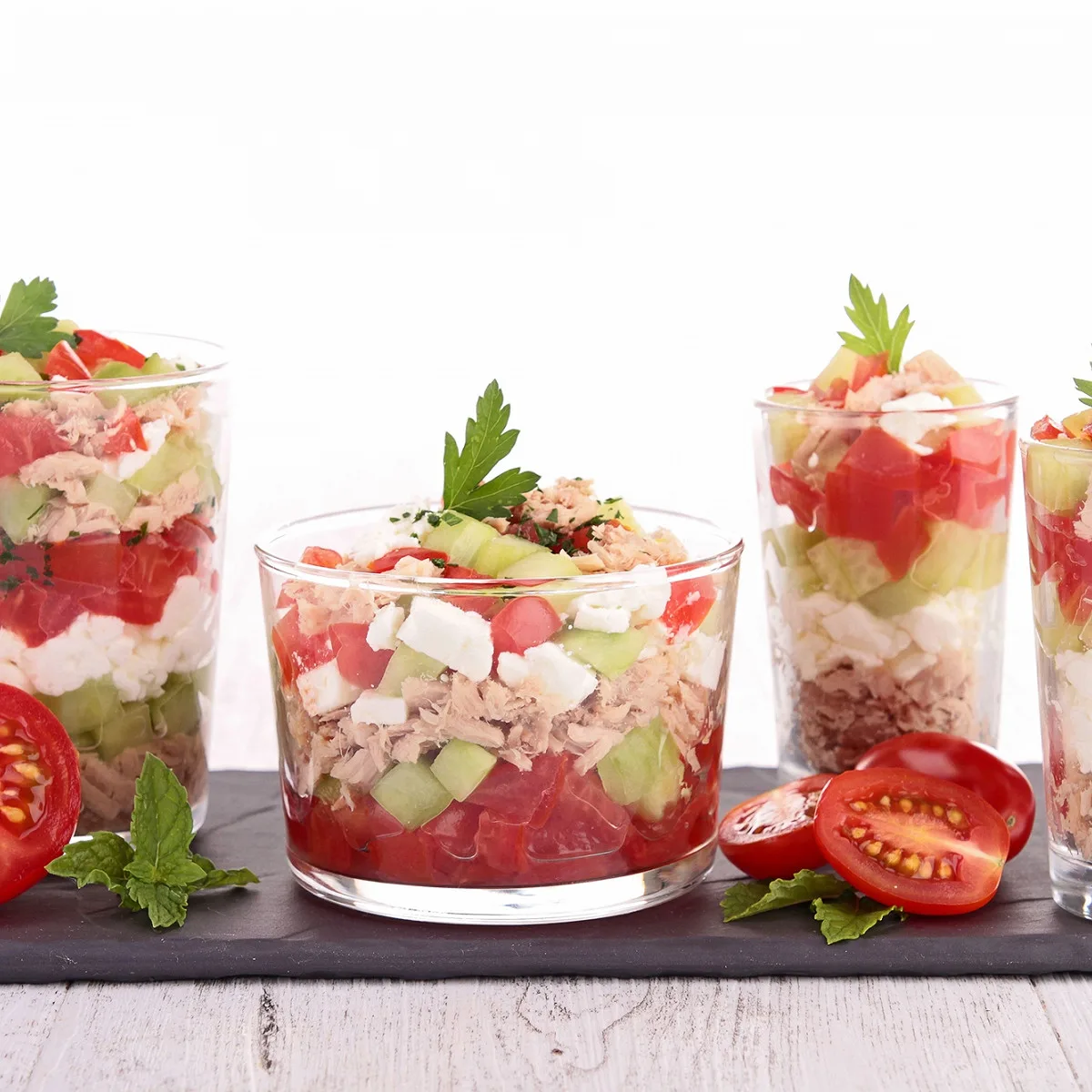 Verrine au thon et au chèvre
