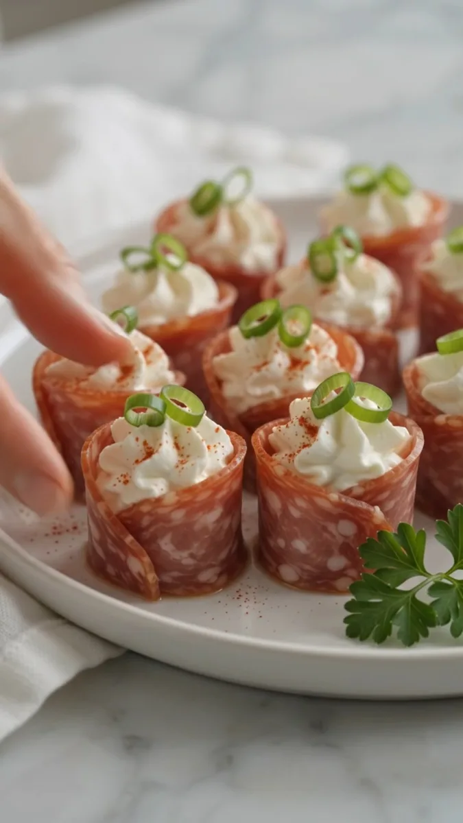 Bouchées de Salami & Fromage à Tartiner Fouetté