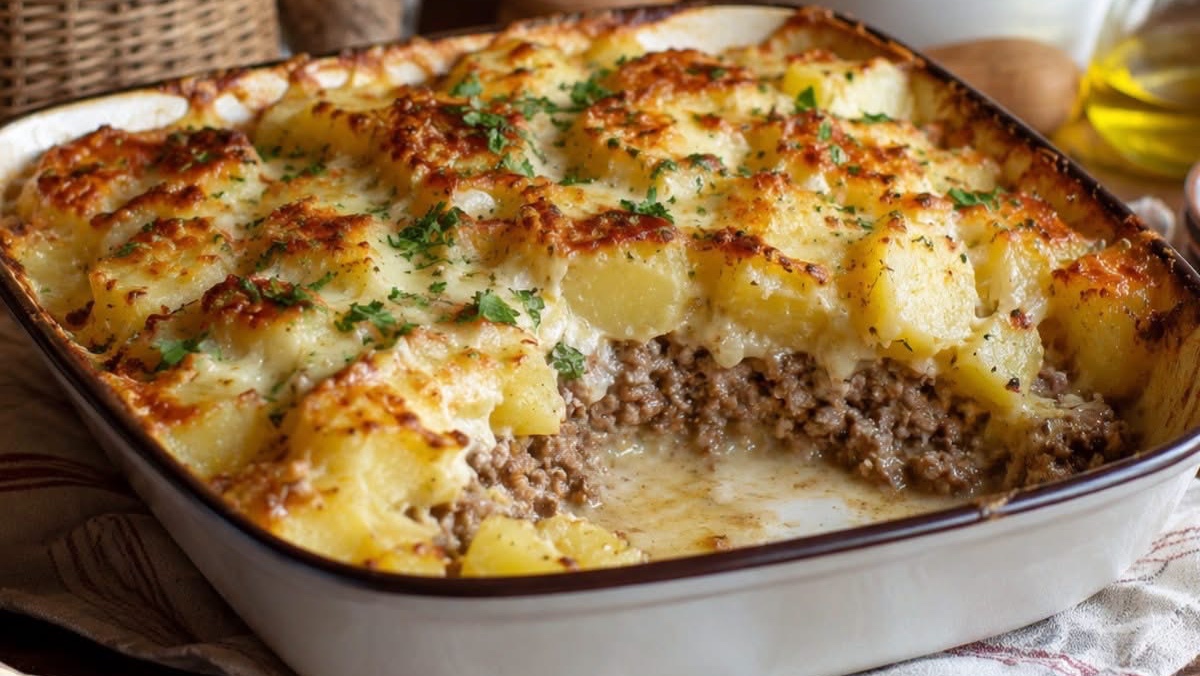 Casserole de Bœuf Haché & Pommes de Terre à la Crème