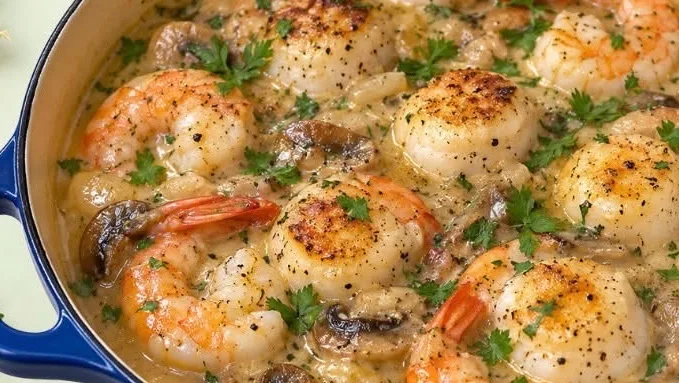 Cassolette de la mer de Noël, crémeuse et gourmande