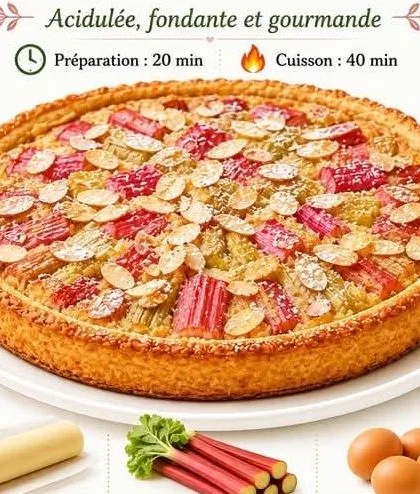 Tarte rhubarbe amandes