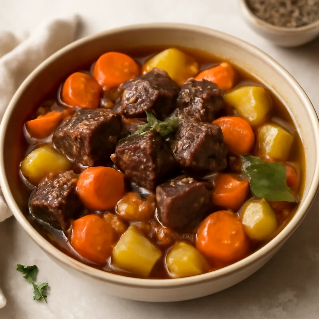 Bœuf mijoté aux carottes et pommes de terre