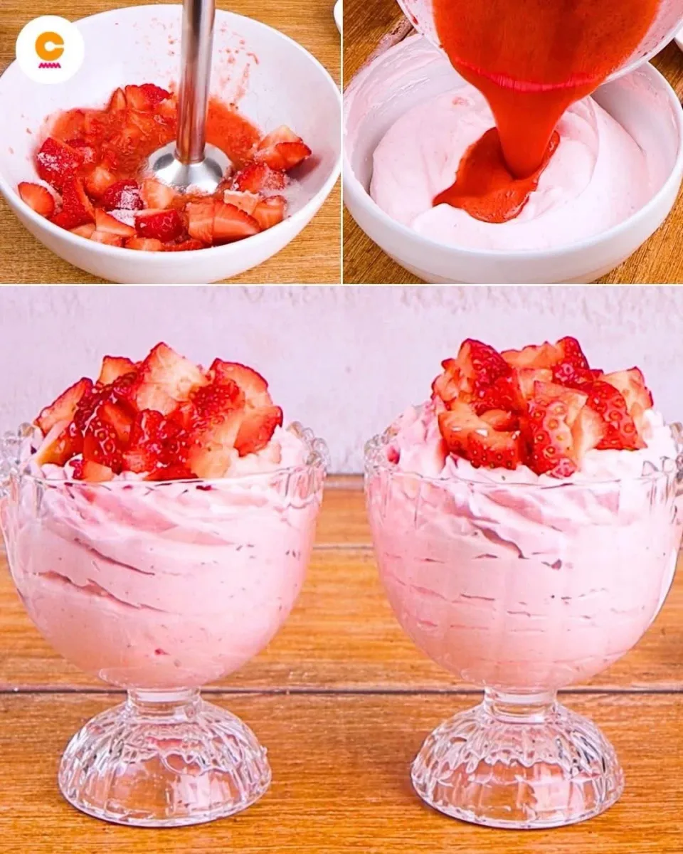 Mousse légère aux fraises (façon crème dessert aérienne)