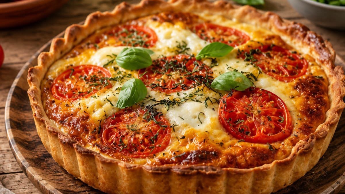 Quiche soufflée tomates & mozzarella