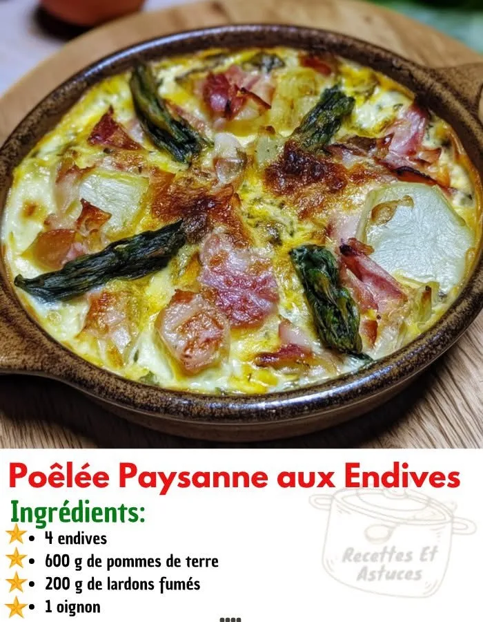 Poêlée de pommes de terre, endives et lardons
