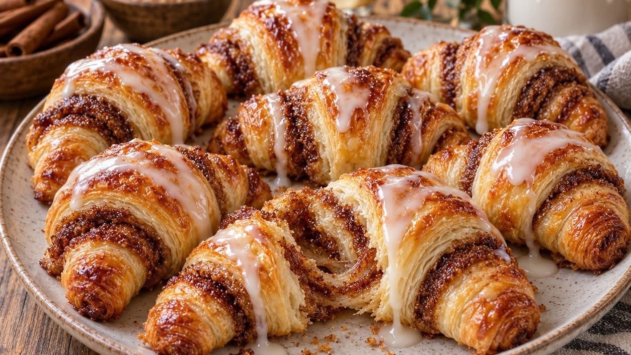 Croissants roulés à la cannelle