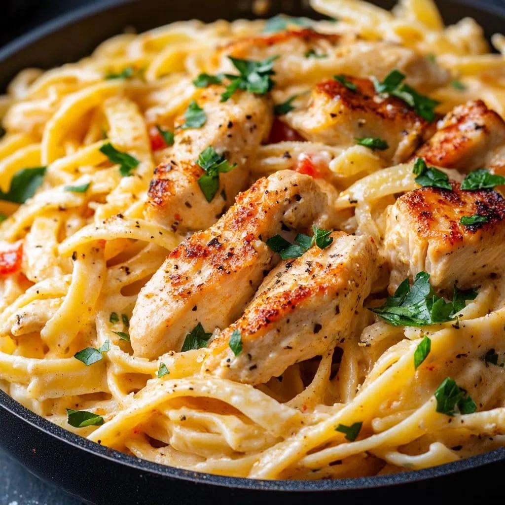 Pâtes crémeuses au poulet cajun