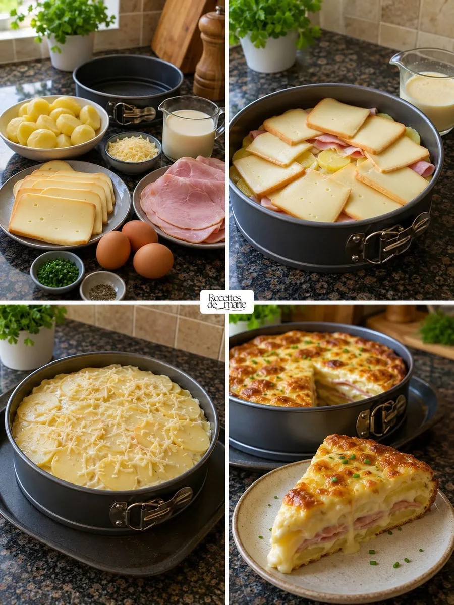 Gâteau de raclette au jambon