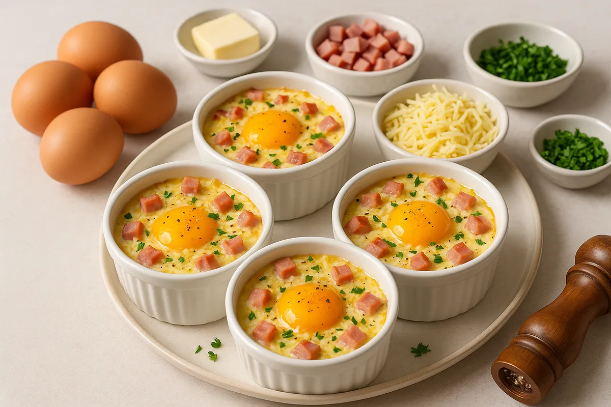Œufs Cocotte au Jambon et Fromage