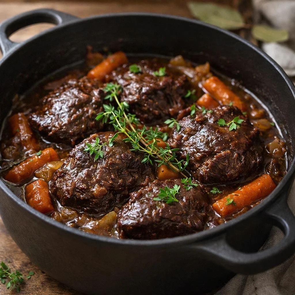 Recette joue de bœuf au cidre fondante mijotée