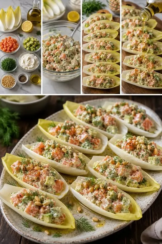 Barquettes d'Endives au Saumon Fumé et Avocat – Entrée Fraîche