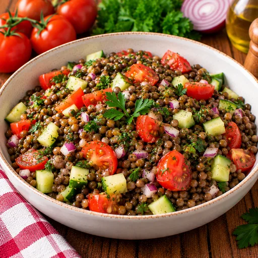 Salade de lentilles vertes