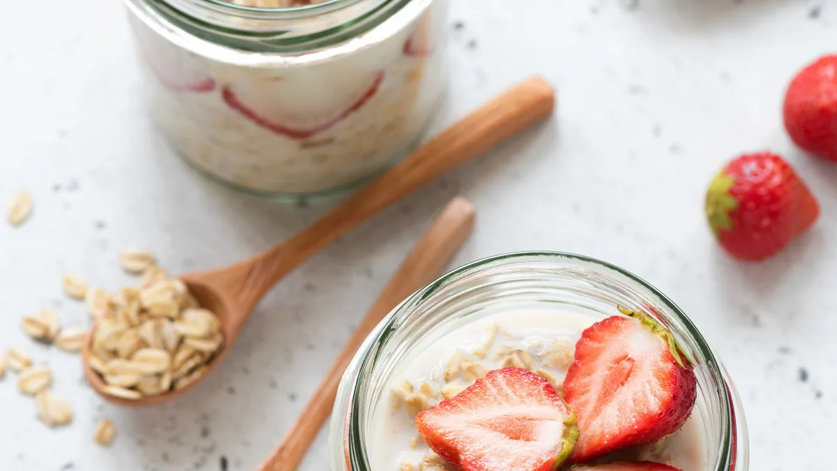 Overnight oats au fromage blanc et fraises