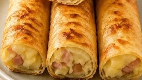 Cigares Croustillants aux Pommes de Terre, Jambon et Fromage