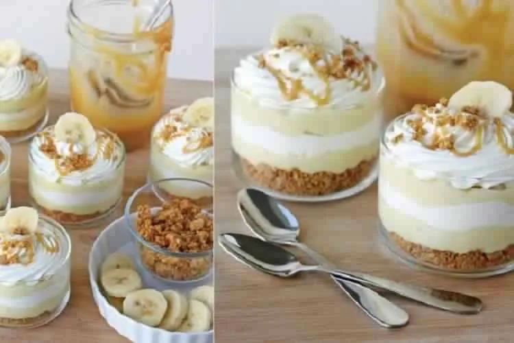 Verrines bananes caramel