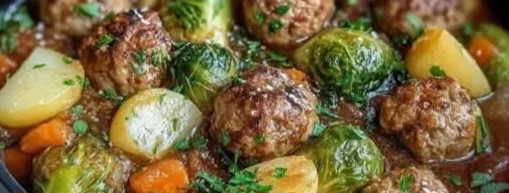 Ragoût de choux de Bruxelles aux boulettes de viande