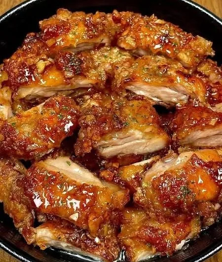 Poitrine de Porc Glacée au Miel en Friteuse à Air Chaud
