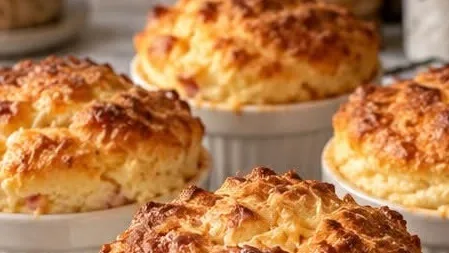 Soufflé au comté et jambon de Bayonne