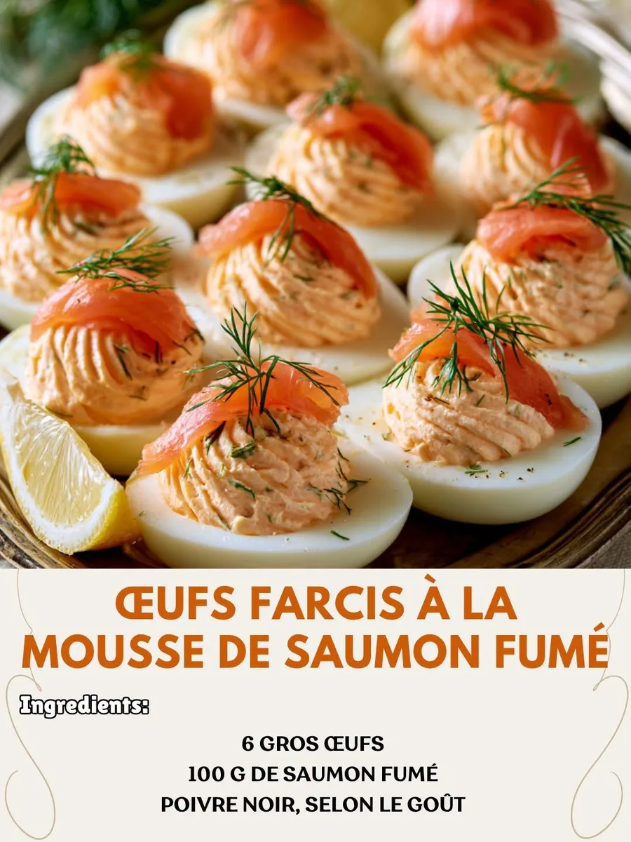 Œufs farcis à la mousse de saumon fumé