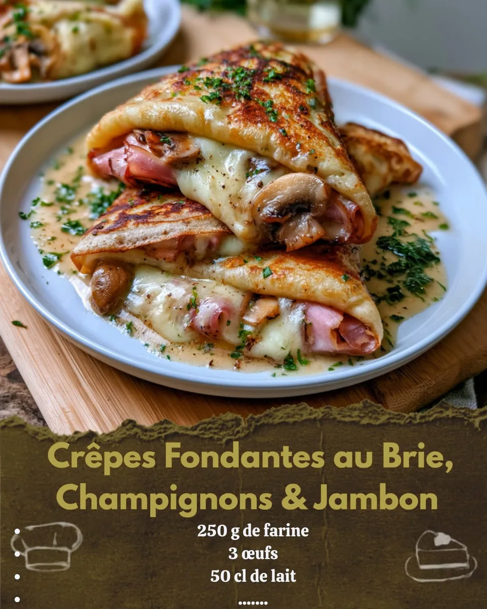 Crêpes au Brie et champignons