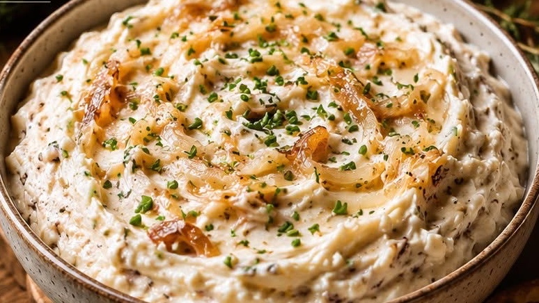 Crème d'oignons caramélisés aux herbes fraîches