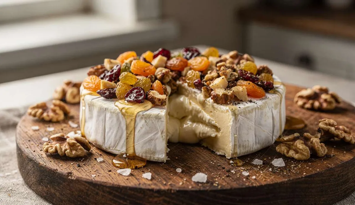 Brie farci au mascarpone, noix et fruits secs : recette gourmande