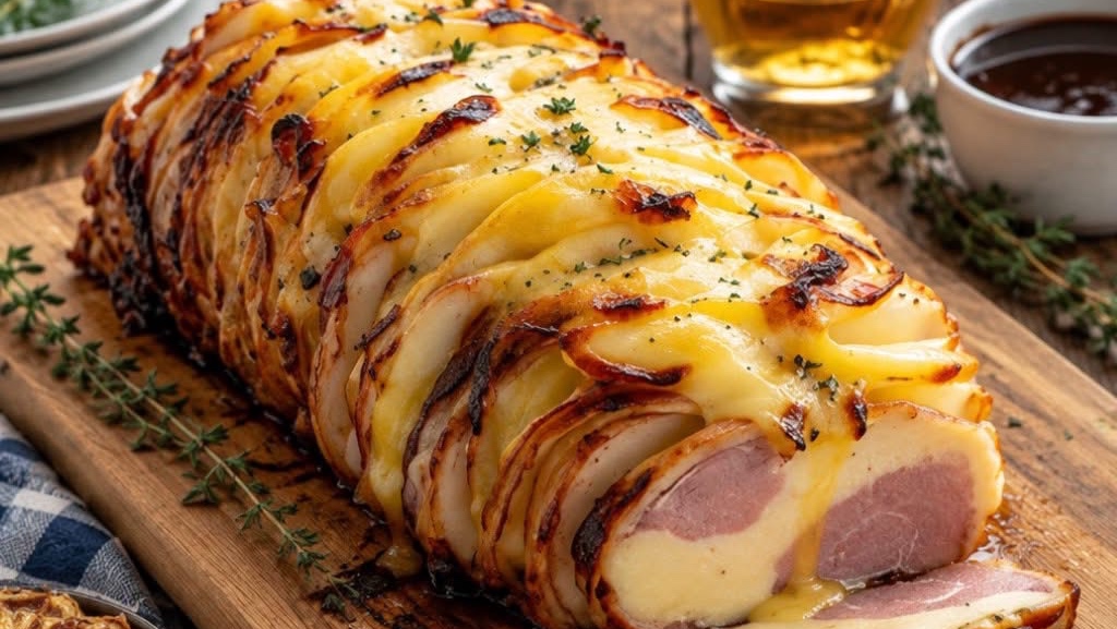 Rôti de Pommes de Terre au Jambon et Fromage