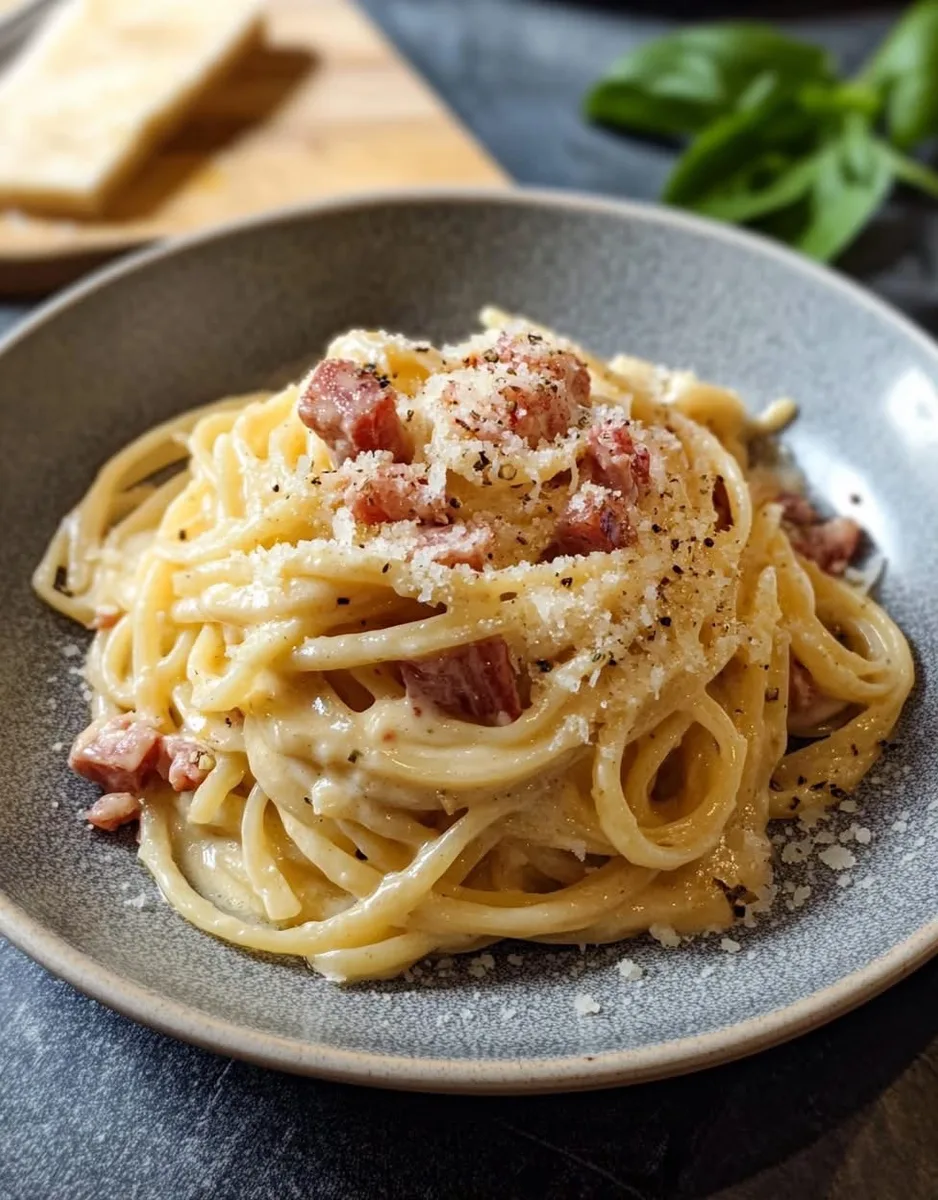 Spaghetti carbonara crémeux
