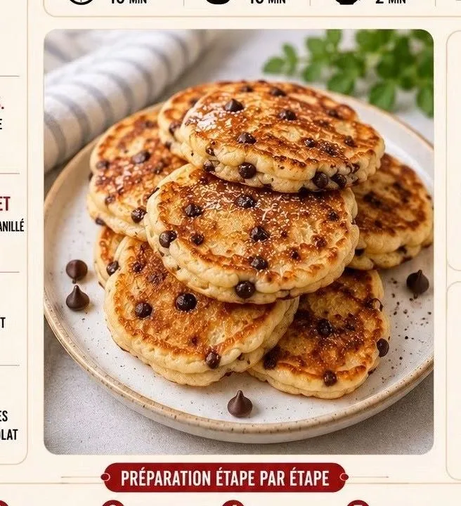Pancakes au Yaourt et aux Pépites de Chocolat