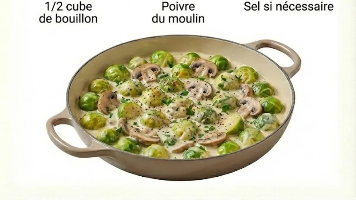 Choux de Bruxelles à la Crème et aux Champignons