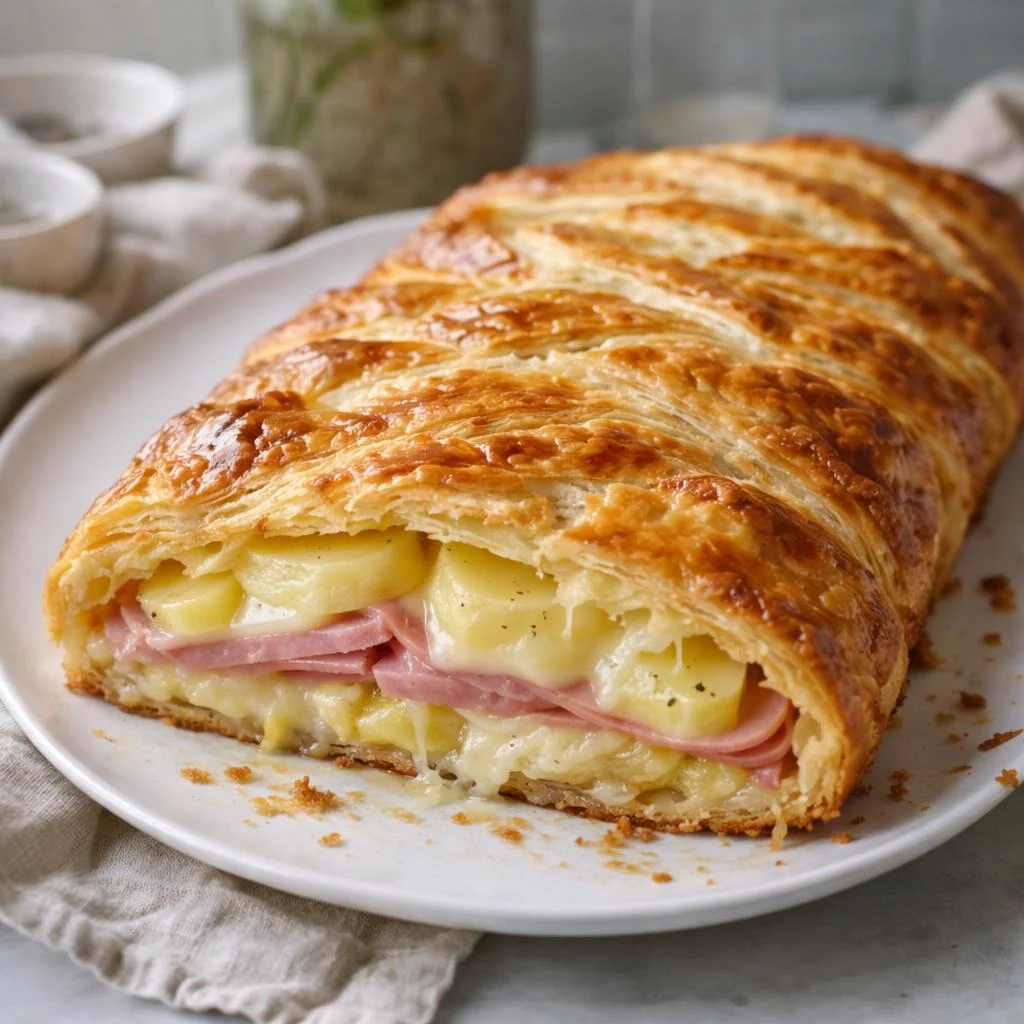 Feuilleté jambon raclette pommes de terre au four