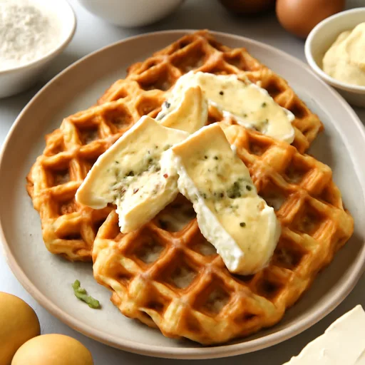 Gaufres de pommes de terre au camembert