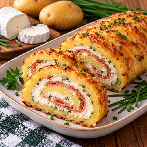 Roulé de pommes de terre au chèvre