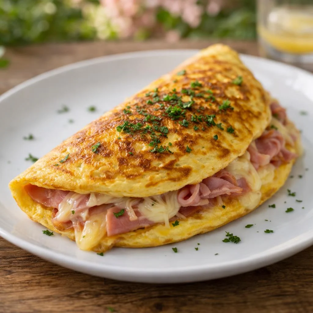 Omelette au jambon et fromage à la poêle : recette