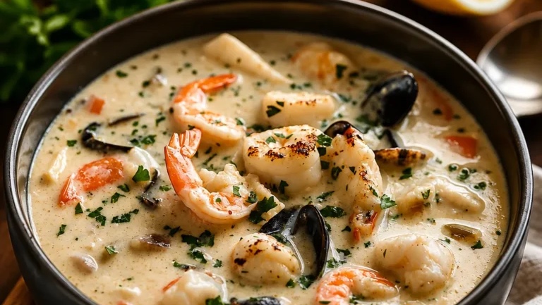 Soupe Crémeuse aux Fruits de Mer