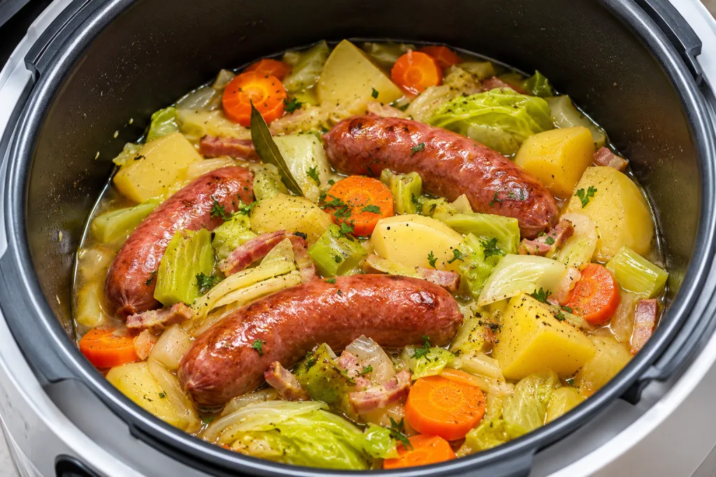 Potée rustique aux saucisses et légumes de saison