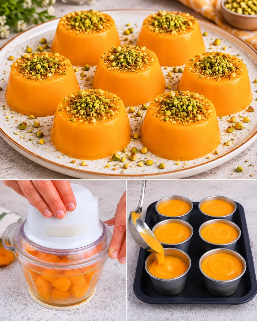 Flans Crémeux à l'Orange et Pistaches